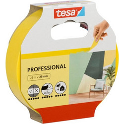 TESA Masking Tape Χαρτοταινία Κίτρινη 25mm x 25m 1τμχ