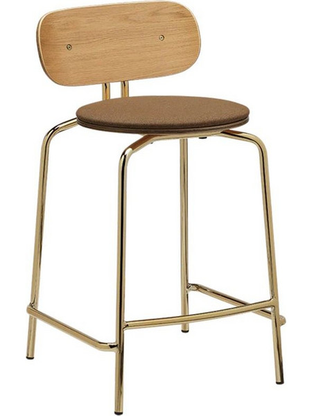 Σκαμπό Curious 5919-1C719-01 49x51x88.7cm Brass Sugar Brown