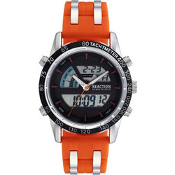 Kenneth Cole Reaction Ανδρικό Ρολόι Χρονογράφος με Πορτοκαλί Καουτσούκ Λουράκι RK50973004