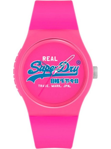 Superdry Γυναικείο Ρολόι με Ροζ Καουτσούκ Λουράκι SYL280PU