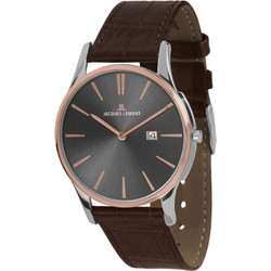 Jacques Lemans London Ανδρικό Ρολόι με Καφέ Δερμάτινο Λουράκι 1-1936E