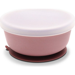 Lorelli Μπολ Σιλικόνης με Καπάκι και Βεντούζα Nature Pink 10230640002