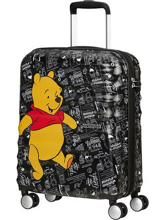 American Tourister Wavebreaker Disney Winnie the Pooh Παιδική Βαλίτσα Καμπίνας 55x40x20cm με 4 Ρόδες Μαύρη