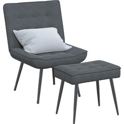vidaXL Πολυθρόνα Relax με Υποπόδιο Βελούδινη Γκρι 4012328