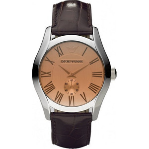 Emporio Armani Ανδρικό Ρολόι με Καφέ Δερμάτινο Λουράκι AR0645