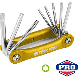 ΚΛΕΙΔΙΑ TORX ΣΕΤ 8τμχ -ΣΟΥΓΙΑΣ- WP222025 WORKPRO (PROFI)