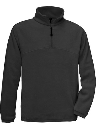B & C Highlander Ανδρική Ζακέτα Fleece με Φερμουάρ 1/4 Μαύρη