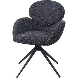 RAVENNA Περιστρεφόμενη Πολυθρόνα Glorinda Black 63 x 60 x 82,5