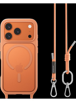 Θήκη iPhone 18 Pro / 17 Pro MagEasy Roam M Ανθεκτική Διάφανη με MagSafe & Αποσπώμενο Λουράκι Λαιμού - Coral (MPH17P165CL25)