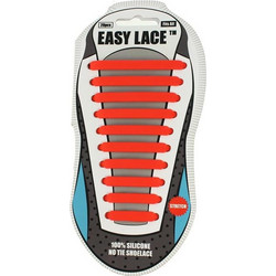 Easy Lace Κορδόνια Παπουτσιών Ελαστικά Σιλικόνης Κόκκινα 20τμχ