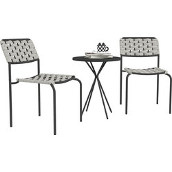 Outsunny Σετ Έπιπλα Κήπου Rattan 3τμχ Γκρι