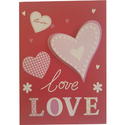 Κάρτα 3D Love Κόκκινη 17x12εκ. H1-21267C