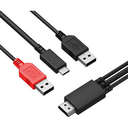 XP-PEN HDMI σε USB-C & 2x USB SPE40 για ταμπλέτα σχεδίασης, 1.5m, μαύρο