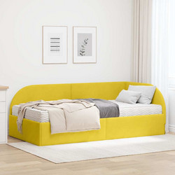 vidaXL Κρεβάτι Γωνίας με Στρώμα 2τμχ Κίτρινο 80x200cm 3394180