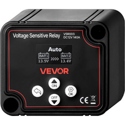 Απομονωτής διπλής μπαταρίας VEVOR, 12V 140 Amp, χειροκίνητο και αυτόματο ρελέ VSR ευαίσθητο στην τάση με οθόνη LCD, έξυπνος απομονωτής μπαταρίας για μπαταρίες λιθίου και μολύβδου-οξέος, για αυτοκίνητο