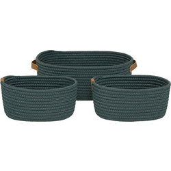 Σετ Καλάθια Οργάνωσης 5Five Duo από Πολυεστέρα 32x25x12cm 3τμχ Ficus 204911B