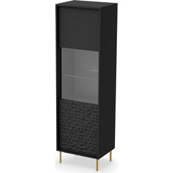 BULLET W-1 Βιτρίνα μαύρο/χρυσό βιτρίνα 55x41x185cm