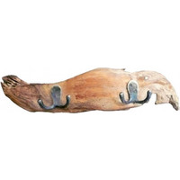 Κρεμάστρα τοίχου Nextdeco ξύλο teak διπλός γάντζος Υ11x40x10εκ