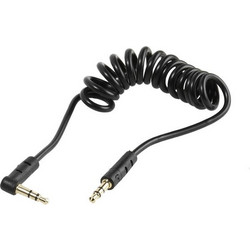 Vivanco Spiral Cable 3.5mm Jack To 3.5mm Jack 0.75m Black - (JACK90SPIR15GK)