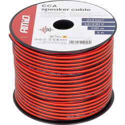 Amio - Δίδυμο Καλώδιο Ηχείων CCA 2x1mm 100m - 1 τεμ. (04458/AM)