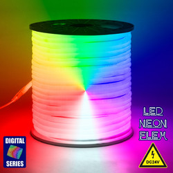 NEOTUBE 70589 Ψηφιακή Pixel Addressable Ταινία Neon Flex LED 18W/m 900lm/m 360 DC 24V Αδιάβροχο IP65 60 x SMD5050 Chip/m 10 x Pixel/m Πολύχρωμο RGB Dimmable SPI/TTL Protocol IC WS2811 - Sanan SMD Chip