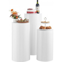 Βάση Λουλουδιών Γάμου VEVOR, 3 ΤΕΜ 60/75/90cm Στρογγυλή Κυλινδρική Βάση, Λευκή Βάση με Καπάκι PVC, Κυλινδρικές Βάσεις για Γάμο, Πάρτι, Γενέθλια, Καλλιτεχνική Διακόσμηση, Φορτίο 15kg