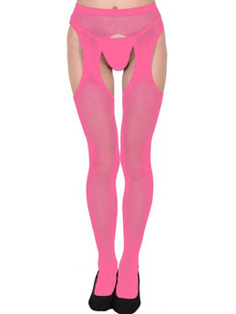 Hollow Net Tights Pink
