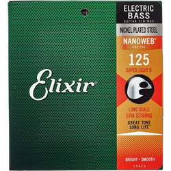 Elixir Strings 15425 Nanoweb 125 Χορδή Ηλεκτρικού Μπάσου Nickel Plated Steel 125" Extra Light Tension