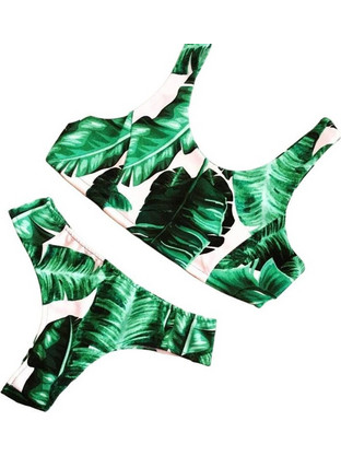 Γυναικείο Μαγιό Tropic Heat Bikini Set Λευκό Πράσινο