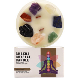 Αρωματικό Κερί με πολύτιμους λίθους 7 Chakra Moonstone Crystal Candle 640g