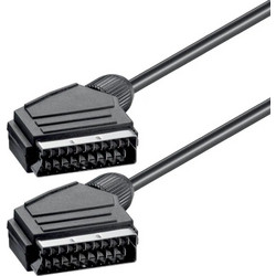 POWERTECH Καλώδιο Scart 21pin σε Scart 21pin CAB-S001, 1.4m, μαύρο