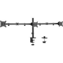 GEMBIRD ADJUSTABLE DESK 3-DISPLAY MOUNTING ARM (RTS) 17"-27" BLACK