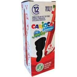 Carioca Jumbo Μαύροι Πλενόμενοι Μαρκαδόροι 12τεμ. Ζωγραφικής Χονδροί 6mm
