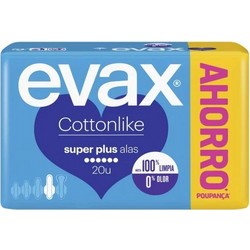 Evax Cottonlike Super Plus Σερβιέτες με Φτερά για Αυξημένη Ροή 6 Σταγόνες 20τμχ