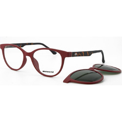 Moritz MZ21913 QM09 Γυναικείος Σκελετός Γυαλιών Οράσεως με Clip-On Κοκάλινος Μπορντό
