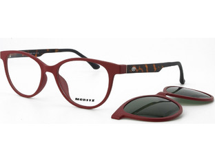 Moritz MZ21913 QM09 Γυναικείος Σκελετός Γυαλιών Οράσεως με Clip-On Κοκάλινος Μπορντό