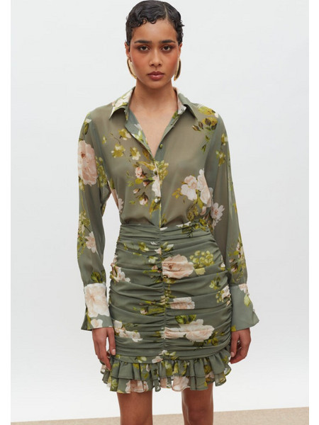 Mix & Match ANGIE SKIRT - OLIVE/IVORY FLORAL