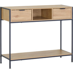 Κονσόλα Regando σε oak απόχρωση με μαύρο μέταλλο 100x35x80εκ