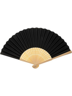 Βεντάλια Γυναίκεια ξύλινη Με Σχέδιο 21cm 98735-9 Μαύρο