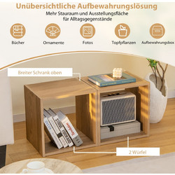 Διακοσμητικά Κυβικά Ράφια Αποθήκευσης 38 x 33 x 38 cm Φυσικό Ξύλο JV11351NA-2 Costway