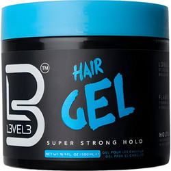 L3VEL3 Barber Super Strong Hair Gel Μαλλιών Ανδρικό για Όγκο & Λάμψη Πολύ Δυνατό Κράτημα 500ml