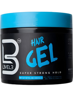 L3VEL3 Barber Super Strong Hair Gel Μαλλιών Ανδρικό για Όγκο & Λάμψη Πολύ Δυνατό Κράτημα 500ml