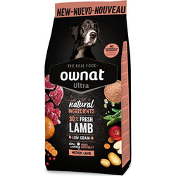 Ownat Ultra Medium Adult Low Grain with Lamb & Rice 12kg
