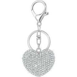 So Charm Μπρελόκ Καρδιά Bijou de Sac με Λαμπερούς Κρυστάλλους Swarovski, Ασημί B4366-ARGENT