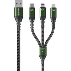 WEKOME WDC-170 3 σε 1 USB-A σε USB-C Lightning Micro USB Καλώδιο PD γρήγορης φόρτισης 1,2 m Πράσινο