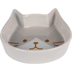 FEEDING AND DRINKING BOWL CAT KAPO CERAMIC GREY HEAD 250ML 13x15x3CM