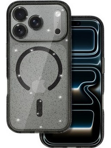 Glitter Magsafe Case for Iphone 17 Pro Max black clear