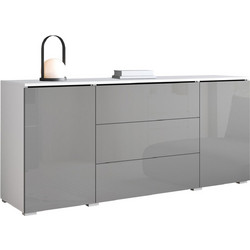 Μπουφές Vera-Λευκό-Γκρι Γυαλιστερό