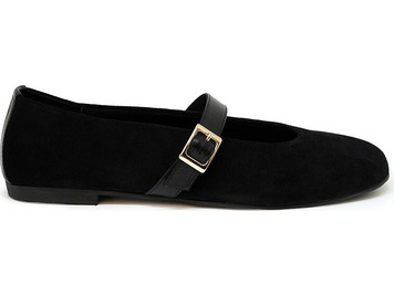 Bigshoes GA1160-01 Δερμάτινη Μπαλαρίνα Μαύρη