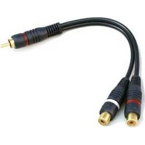 Cablexpert Καλώδιο 0,2 M Cord Line Cooper Wire 2 RCA Female σε 1 RCA Male Splitter Cable Διανομέας Audio Splitter Μετατροπέας ηχείων Χρυσό καλώδιο